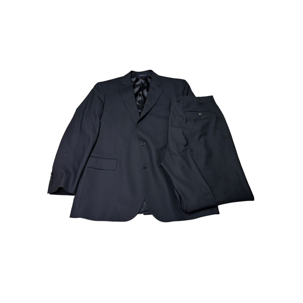 Brooks Brothers 346 Mens Suit 44L W40 L30 Navy Wool Stretch 2 PC Blazer Pants